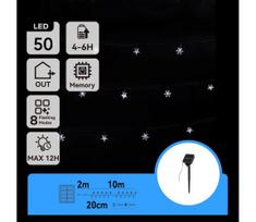 Aigostar - LED saulės girlianda 50xLED/8 režimų 12m IP65 šaltai balta