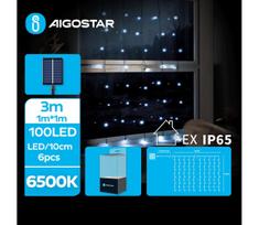 Aigostar - LED saulės girlianda 100xLED/8 funkcijos 4x1m IP65 šaltai balta
