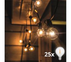 Brilagi - LED lauko dekoracinė girlianda GIRLANDA 25xE12 20m juoda IP44 šiltai balta