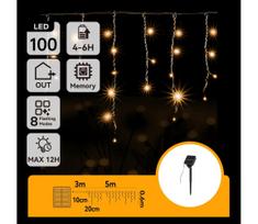 Aigostar - LED saulės girlianda 100xLED/8 funkcijų 8x0,6m IP65 šiltai balta