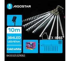 Aigostar - saulės LED girlianda, 384 LED, 13 m, IP65, šaltai balta