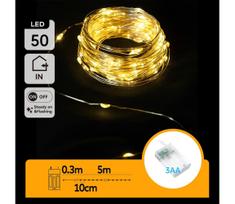 Aigostar - LED girlianda 50xLED/3xAA 5,3m šiltai balta