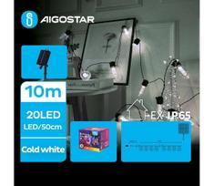 Aigostar - LED saulės girlianda 20 LED / 8 režimai, 11,5 m, IP65, šaltai balta