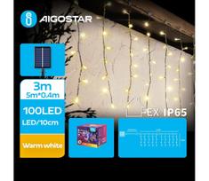 Aigostar - LED saulės  girlianda 100xLED/8 funkcijų 8x0,4m IP65 šiltai balta
