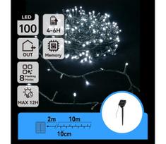 Aigostar - LED saulės girlianda 100xLED/8 funkcijų 12m IP65 šaltai balta