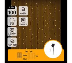 Aigostar - LED saulės girlianda 100xLED/8 funkcijų 4x1m IP65 šiltai balta