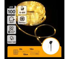 Aigostar - saulės LED girlianda 100 LED/8 funkcijų 12 m IP65 šiltai balta