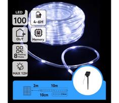 Aigostar - saulės LED girlianda, 100 LED / 8 režimai, 12 m, IP65, šaltai balta