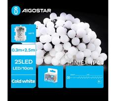 Aigostar - LED lauko girlianda 25xLED/3xAA/8 funkcijų 2,8 m IP44 šaltai balta
