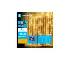 Aigostar - LED lauko girlianda, 100 LED, 8 režimai, 4 × 1 m, IP44, šiltai balta