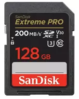SANDISK 128GB Extreme Pro SDXC memory card, C10, V30, UHS-I, U3