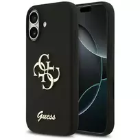 GUESS Silicone Big 4G Script phone case for iPhone 17, black