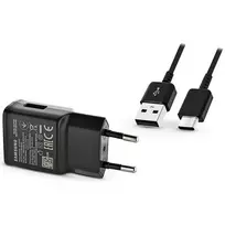 SAMSUNG EP-TA200EBE travel charger | 15W | USB-A, USB-C | with USB-A to USB-C cable included | black (OEM)