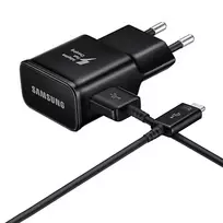 SAMSUNG EP-TA200EBE travel charger | 15W | QC | USB-A, USB-C | with USB-A to USB-C cable included | black (OEM)