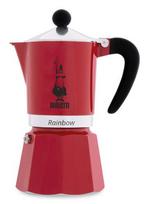 Bialetti Rainbow Moka Pot, Black, Red, Stainless Steel