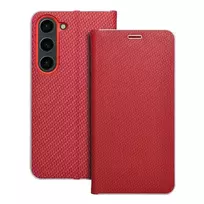 OEM LUNA Book Carbon book-style phone case for Samsung Galaxy S23 (S911), red