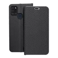 OEM LUNA Carbon book-style phone case for Samsung Galaxy A21s (A217), black