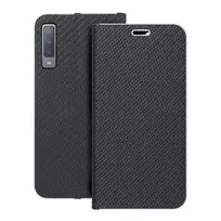 OEM LUNA Book Carbon book-style phone case for Samsung Galaxy A7 (2018) (A750), black