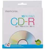 No brand MEMOREX CD-R 700MB compact discs 52X, envelope style, 10 pieces [56996]