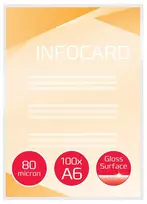 GBC Lamination pockets, A6, 111x156 mm, 80 micron, 100 per pack.