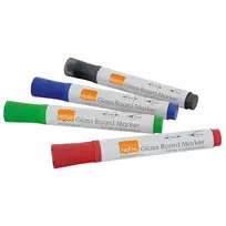 NOBO Markers for glass whiteboard, 4 pcs/pack, assorted colors