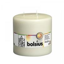 Bolsius Mammoth stulpinė žvakė, dramblio kaulo spalvos, su trimis dagtimis, 150 x 150mm
