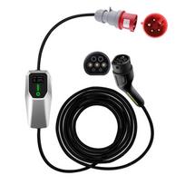 5 m 22kW 2 tipo elektromobilių įkrovimo kabelis 32A 3 fazių elektromobilių PHEV įkroviklis Mobilus Wallbox LCD ekranas