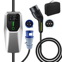 Type2 EV įkroviklis 32A 7KW 5m sieninės dėžutės elektromobilių PHEV 1 fazės LCD IP65 EVSE
