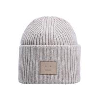 Acne Studios Face Logo Patch Beanie C40448 Greige Melange  Drn C40448 GREIGE MELANGE