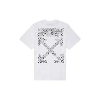 OFF-WHITE Oversized kirpimo oro uosto juostelės marškinėliai Balta Vyriški Streetwear OMAA038S201850030188 L
