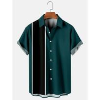 Havajietiški vyriški dryžuoti marškiniai Blouse vyrams Socialiniai marškiniai trumpomis rankovėmis Laisvalaikio viršutinė dalis Negabaritiniai sporto drabužiai Madingi vyriški Vintažiniai S