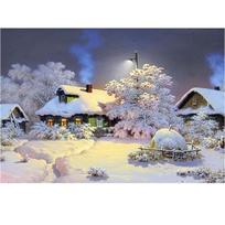 5D „pasidaryk pats“ deimantinis paveikslas „Snow Village“ deimantinis siuvinėjimas kryželiu namų dekoras, rankų darbo dovanos Round 20x30cm