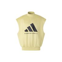 Adidas 2024 m. kolekcija, 1 skyrius, krepšinio, aukštu kaklu, be rankovių, gobtuvas, unisex viršus, auksinis IN7703 S