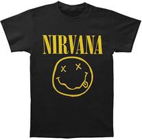 „Nirvana Smile“ marškinėliai vyrams, rokenrolo muzikos klasikinės grupės marškinėliai, nauji juodi 2XL