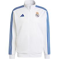 Adidas Real Madrid DNA sportinis švarkas su dryžuotu prekės ženklo logotipu ir priekiniu užtrauktuku Vyriški viršutiniai drabužiai Baltas IT3804 2XL
