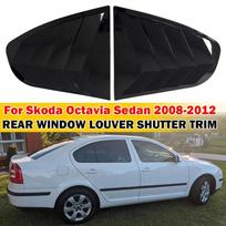 Skoda Octavia 2008-2012 Automobilio Galinio Langų Žaliuzių Šoninės Žaliuzės Dangtelio Apdailos Lipdukas Ventiliacijos Angos ABS Anglies Pluošto Priedai Auto Gloss Black