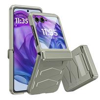 Skirta Motorola Razr Ultra 2024/Razr Pro 2025/Razr Pro 2026 su apsauga nuo lanksto, integruota ekrano apsauga, smūgiams atsparus visapusiškas telefono dėklas - Raudonas juoda