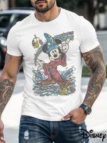 Disney 2026 New Mickey Mouse Elf Retro Print HighQuality Famous Anime Unisex Comfortable Women Men Tshirts S