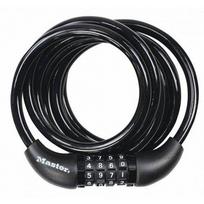 Masterlock MASTER LOCK Susisukanti trosinė dviračio spyna juodu vinylo apvalkalu su 4 skaitmenų užraktu