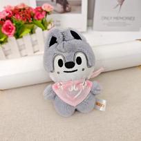 Skzoo vienas Raktų pakabukas Pliušinis žaislas Kawaii Pirštukinės lėlės Pliušinis animacinis personažas Įdarytas žaislas Lėlė Kawaii Žaislas Kambario dekoras Vaikų dovana 1pcs
