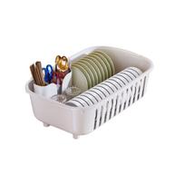 Countertop Dish Drying Rack, Kitchen Storage Rack, Household Dish And Bowl Storage Rack, Multi-functional Storage Basket, Draining Basket. One Size smėlis