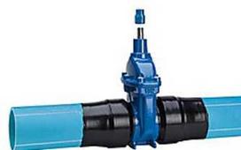 Apsauginis vožtuvas 250 mm. AVK - PN10. Su „Safetech PE100RC“ vamzdžių antgaliais ir „Duplex“ velenu.
