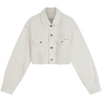 Calvin Klein Vintage Style White Denim Jacket Women Jackets 47D808G S