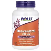 NOW Resveratrol 200mg  120 kaps.  Resveratrolis