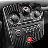 Anglies pluoštas Renault Clio MK3 2006-2012 Automobilio centrinės konsolės prietaisų skydelio apdailos radijo imtuvo AC CD skydelio dangtelio lipdukas Automobilio aksesuarai Red Sticker