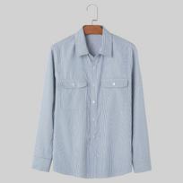 INCERUN Vyriški marškiniai ilgomis rankovėmis, dryžuoti L juoda