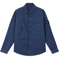 Stone Island Denim Research FW25 Dėvėtas tuščiavidurio pluošto nailoninis striukė su užtrauktuku ir emblema Vyriška striukė K2S151100009S00J3-V0021 M