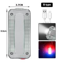 Raudonos ir mėlynos spalvos LED stroboskopinė įspėjamoji lemputė, policijos peties segtukas, žibintuvėlis, lauko bėgimo šviesa, įkraunama USB, saugos šalmas, darbo lempa