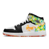 Air Jordan 1 Mid SE GS Drip Vaikams Sportbačiai Juodi Team-Orange Kumquat DJ6563-038 35.5