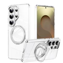 Besisukantis žiedas magnetinis Magsafe stovui Laikikliui dėklas Samsung Galaxy S26 Ultra S25 S24 S23 Plus Akrilinis apsauginis galinis dangtelis Galaxy S23 juoda